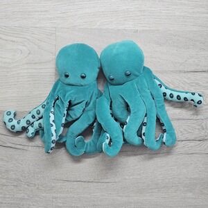 Folkmanis Folktails Blue Teal Octopus Hand Puppet Plush Toy Ocean Sea Life Set